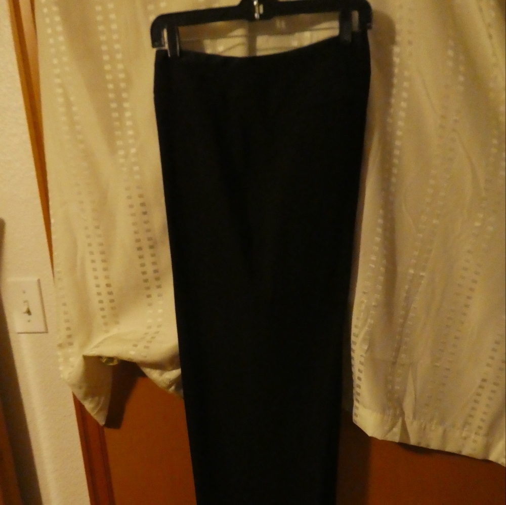 Black dress slacks with satin at waist. Size 14W